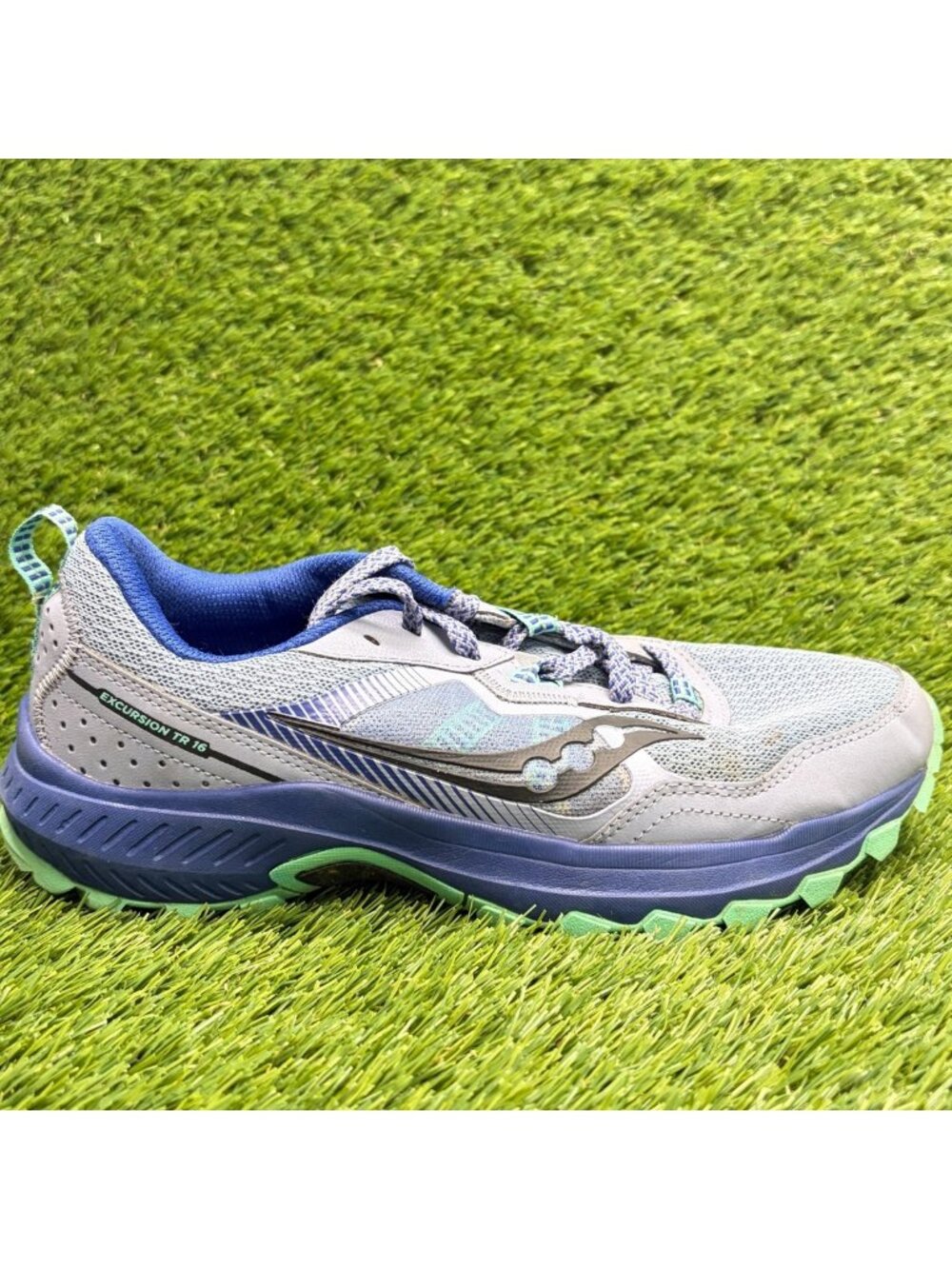 Saucony Excursion TR 16 Womens Size 8.5 Gray Blue Trail Running Shoes Sneakers